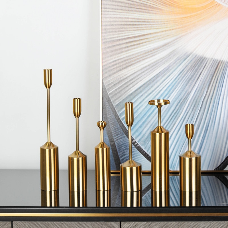 Elegant Aura Candle Holders in Luxe Gold Finish