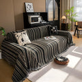 Ultra-Soft Chenille Sofa Cover with Classic Striped Design