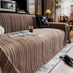 Ultra-Soft Chenille Sofa Cover with Classic Striped Design