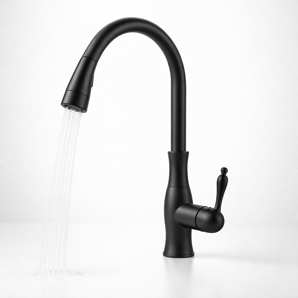 Metal Sink Tap with Pull-Out Spray for Kitchen Use