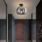 Retro Amber Pendant Light – Vintage Bubble Glass Ceiling Fixture