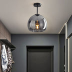 Retro Amber Pendant Light – Vintage Bubble Glass Ceiling Fixture