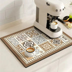 Absorbent Coffee Mat in Vintage Design - Essential Kitchen Accessory