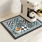 Absorbent Coffee Mat in Vintage Design - Essential Kitchen Accessory