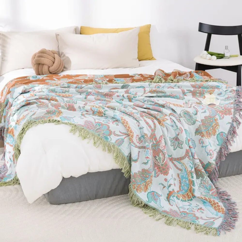 Reverie | Floral jacquard cotton blanket 2