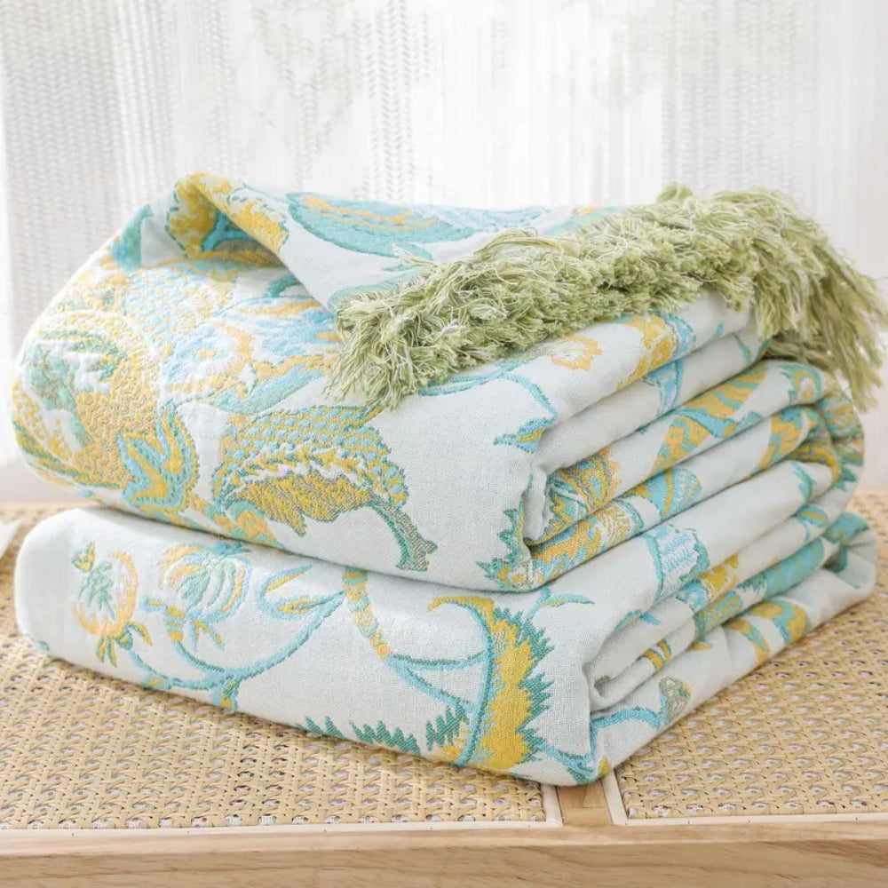 Reverie | Floral jacquard cotton blanket 3