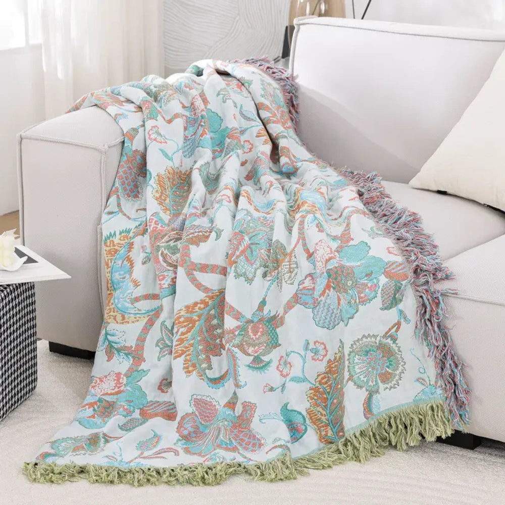 Reverie | Floral jacquard cotton blanket 4