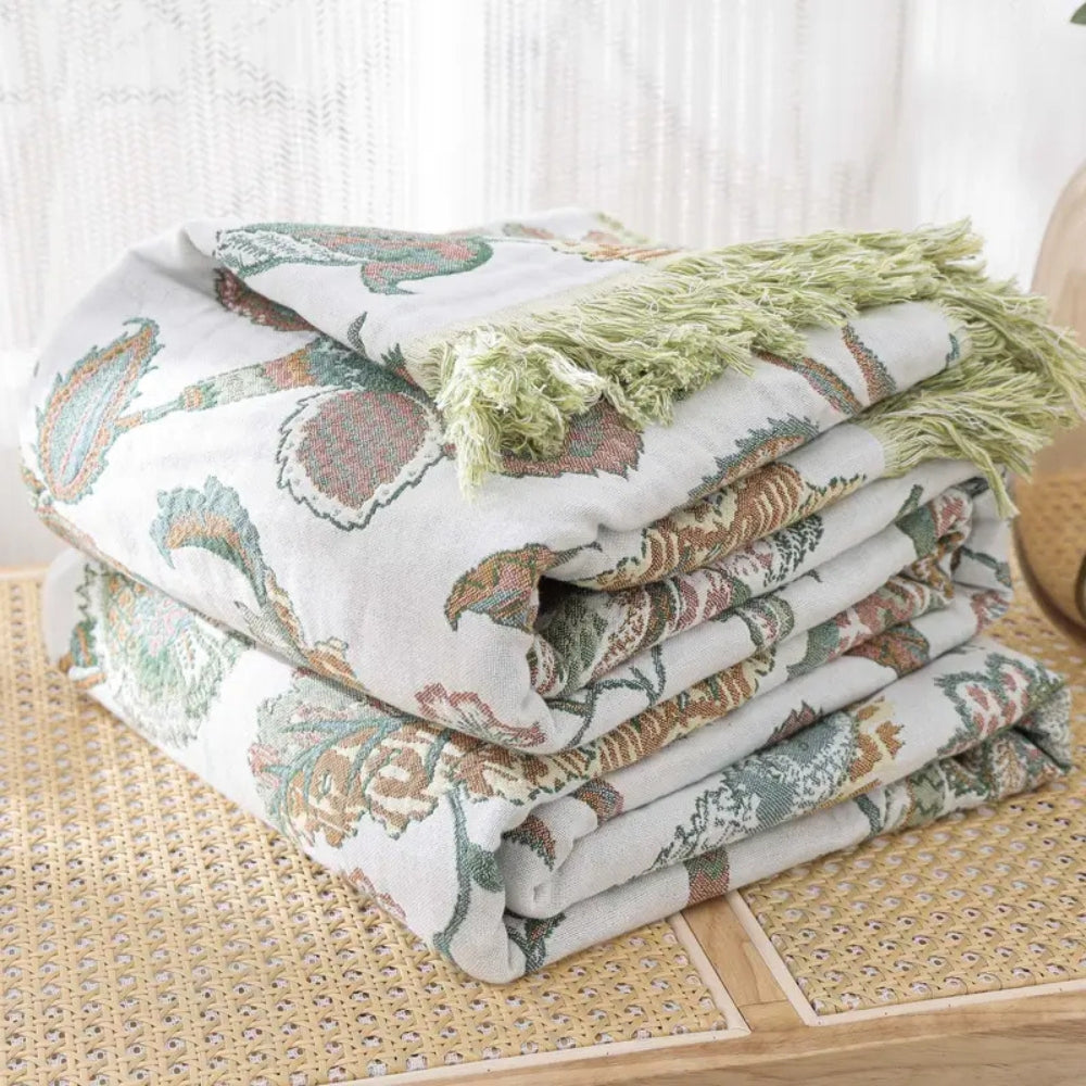 Reverie | Floral jacquard cotton blanket 5