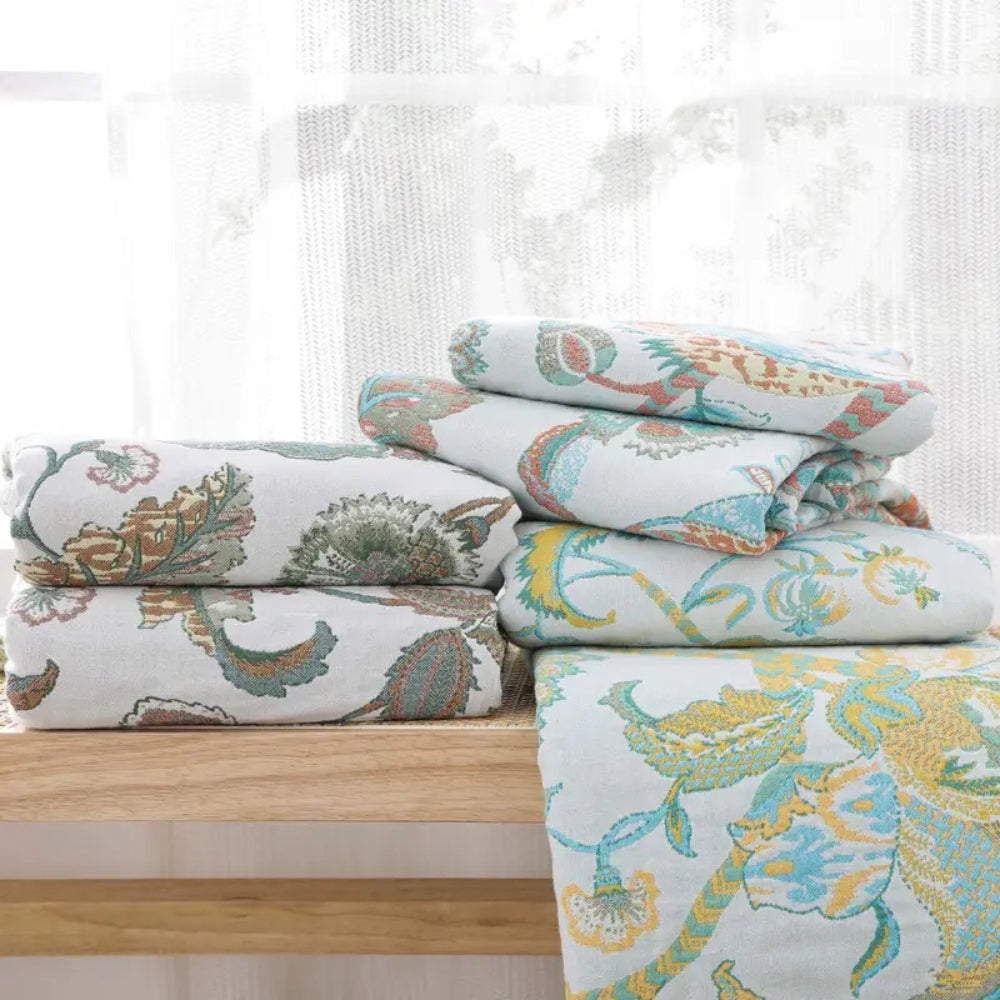 Reverie | Floral jacquard cotton blanket 7