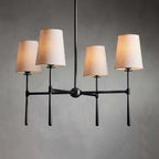 Chandelier with Fabric Lampshades and Metal Structure – Vintage Style
