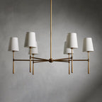 Chandelier with Fabric Lampshades and Metal Structure – Vintage Style