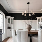 Chandelier with Fabric Lampshades and Metal Structure – Vintage Style