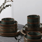 Textured Earthware Dining Set for Four