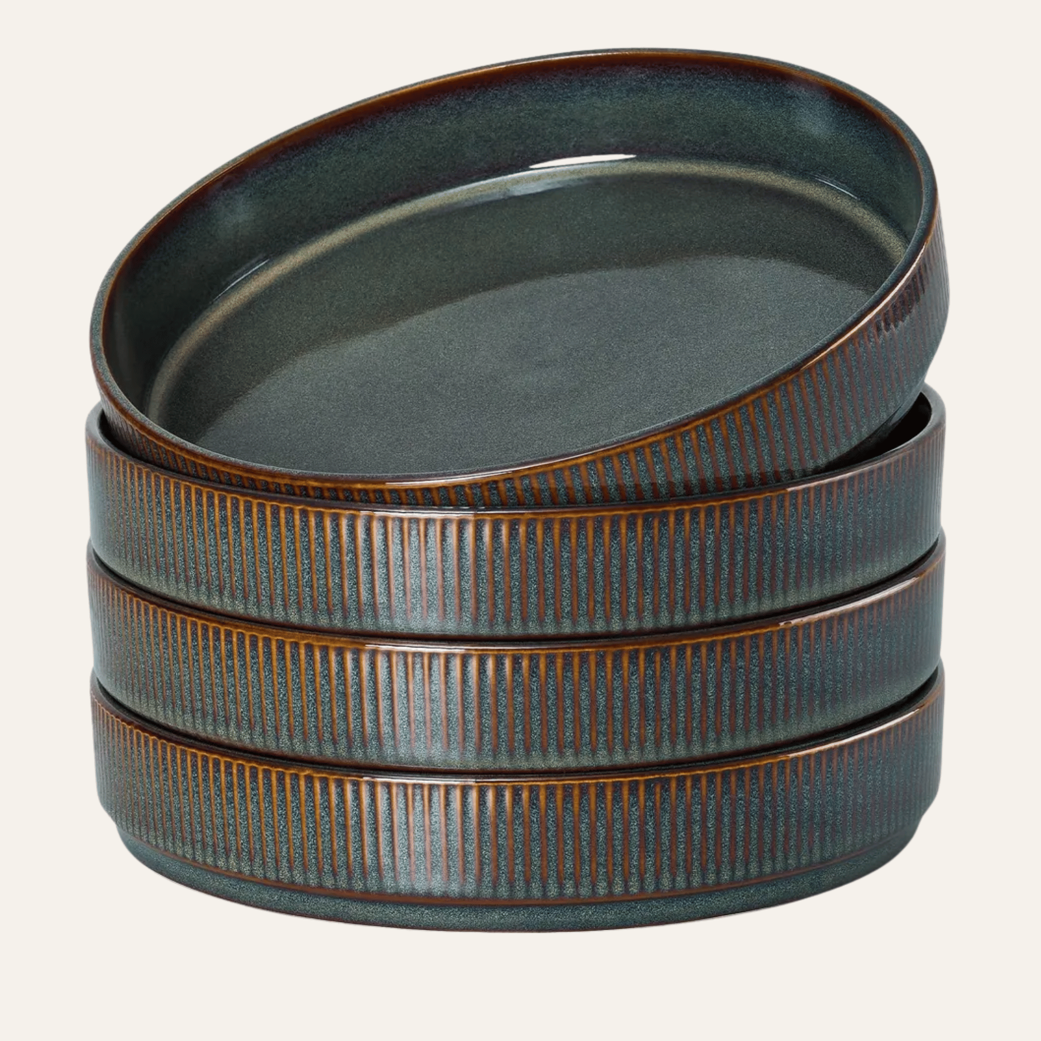 Textured Earthware Dining Set for Four