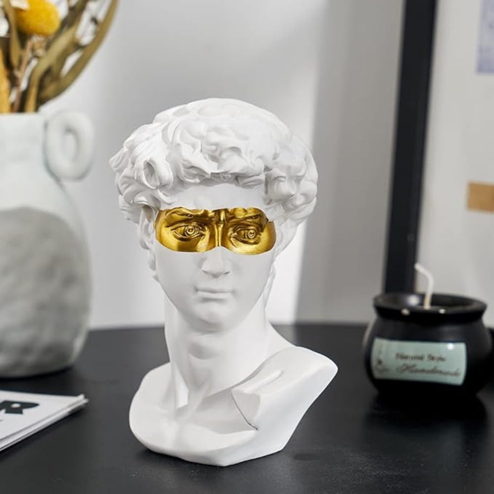Renaissance-Inspired Art Sculpture - Sturdy Resin Riven Design