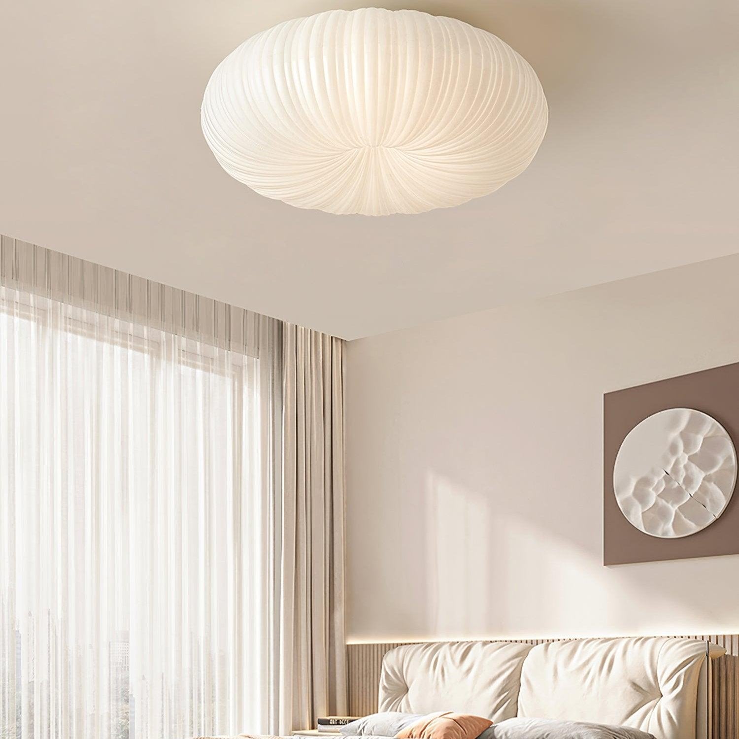 Modern Flush Mount Ceiling Light with Remote Dimming - Elegant Design