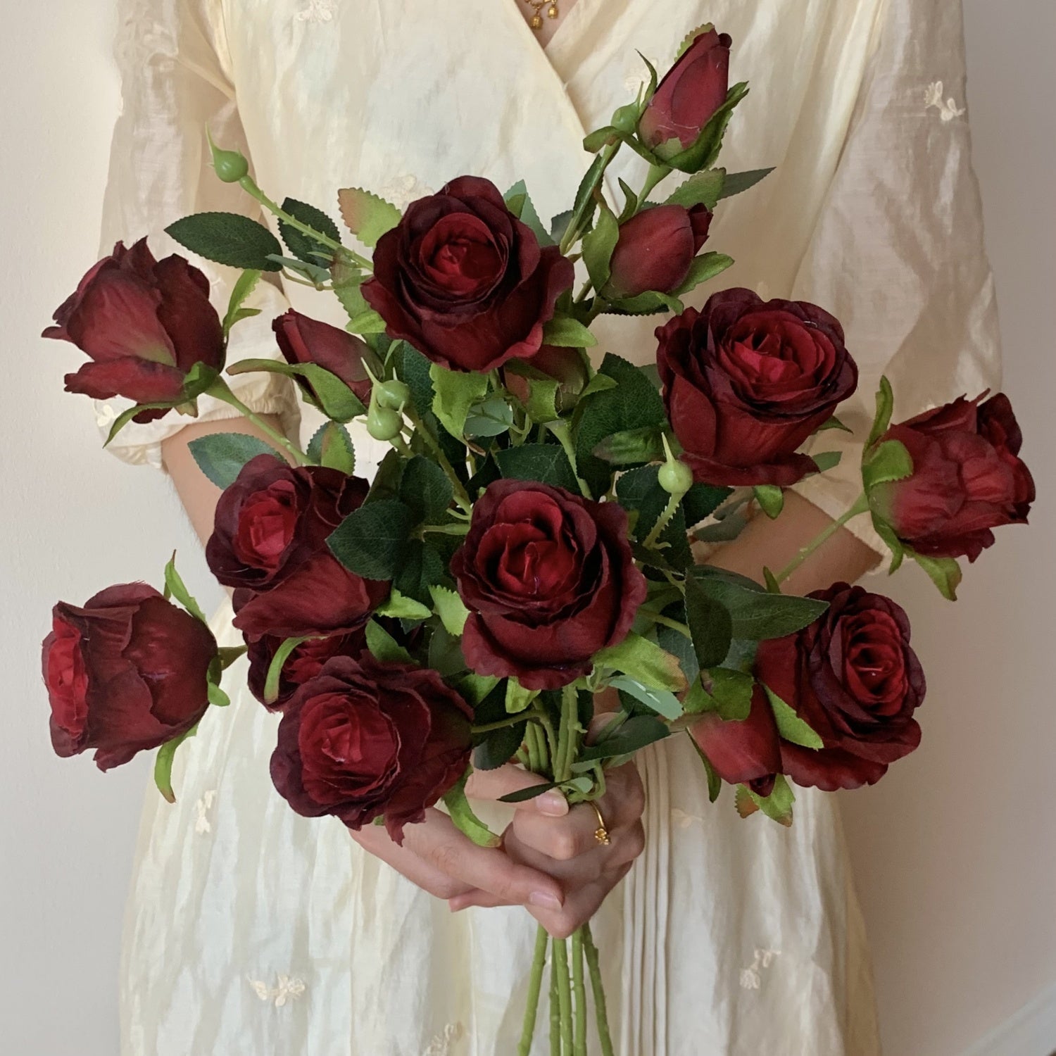 Elegant Faux Rose Arrangement for Timeless Charm
