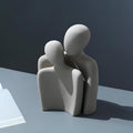 Grey Finish Ceramic Sculpture of an Elegant Couple