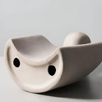 Grey Finish Ceramic Sculpture of an Elegant Couple