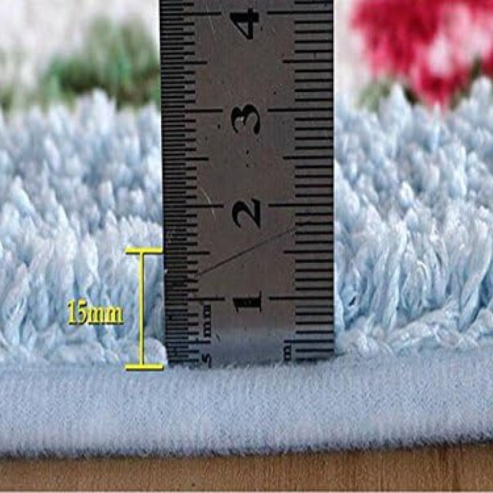 Floral Design Non-Slip Microfiber Bath Mat - Soft and Plush