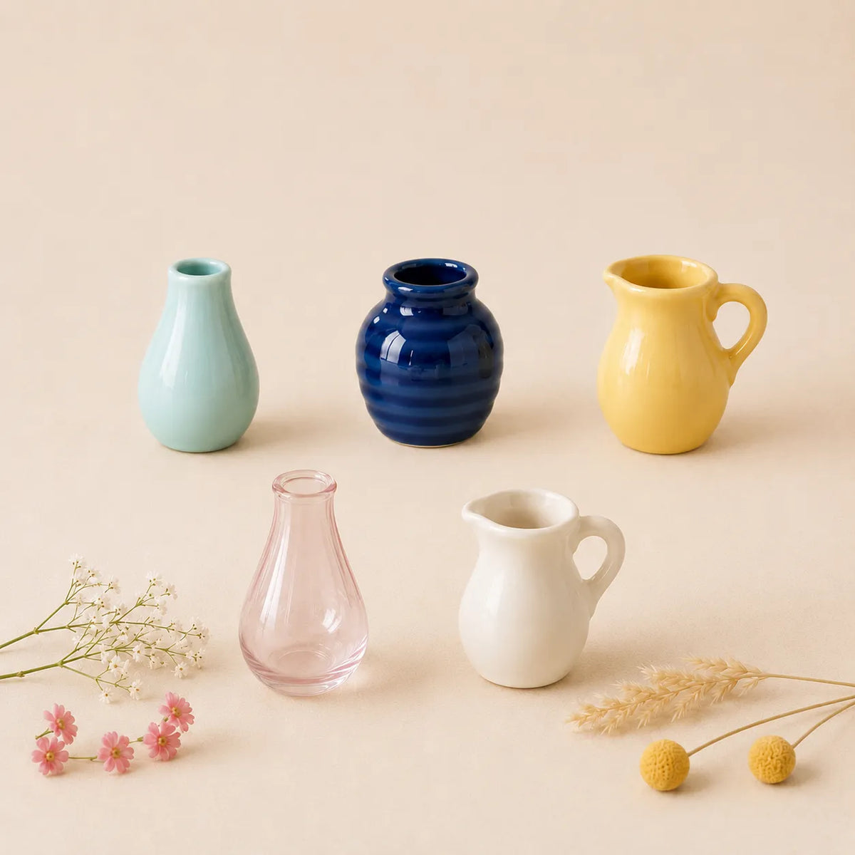 Charming Magnetic Ceramic Bud Vases