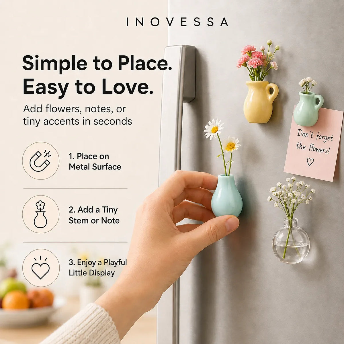 Charming Magnetic Ceramic Bud Vases