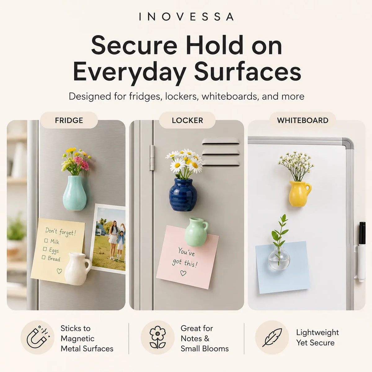 Charming Magnetic Ceramic Bud Vases