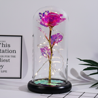 Glass Dome Display with Rose Figurine - Mother's Day Gift Decoration