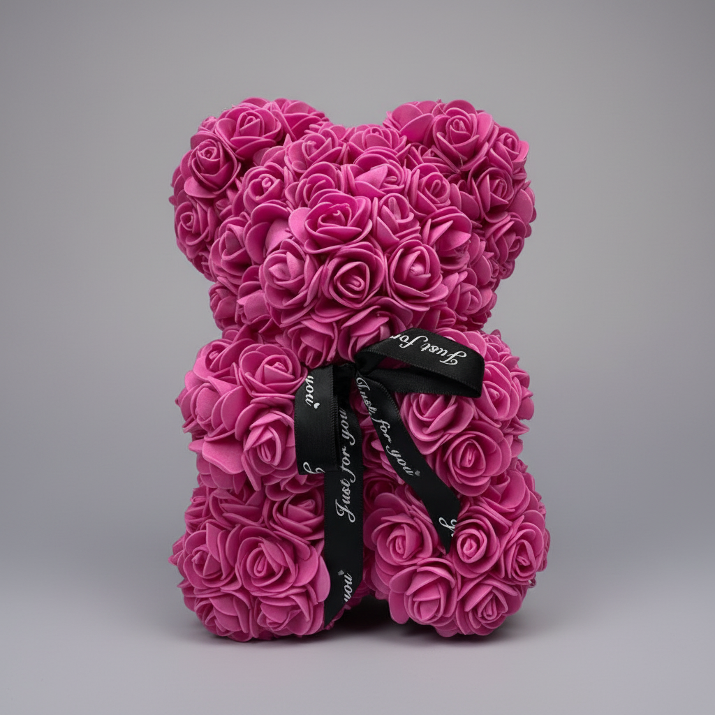 Artificial Flower Teddy Bear - Rose Gift for Mother's Day Decoration