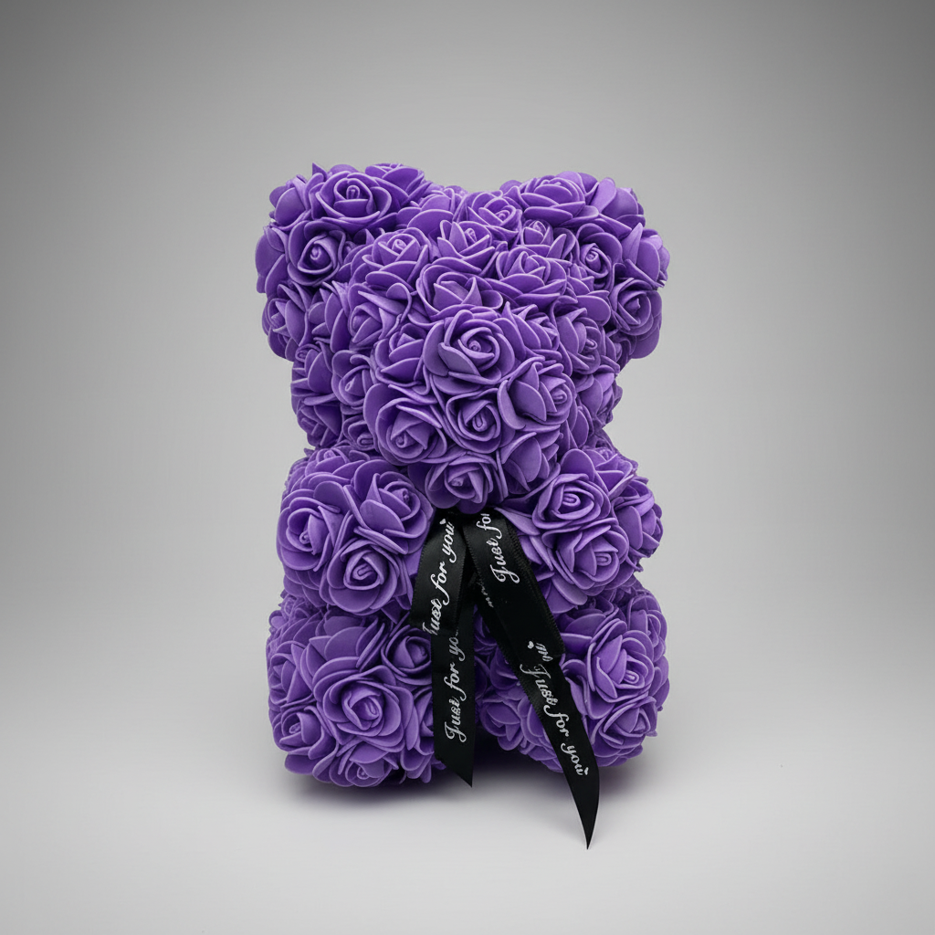 Artificial Flower Teddy Bear - Rose Gift for Mother's Day Decoration