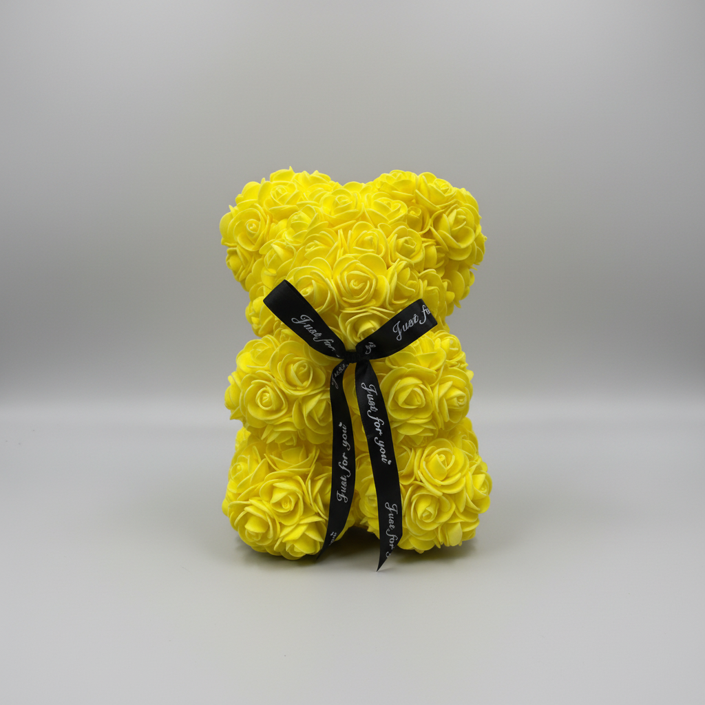 Artificial Flower Teddy Bear - Rose Gift for Mother's Day Decoration