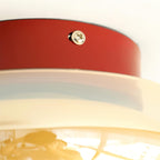 LED Indoor Ceiling Light – Retro Flush Mount Glass Fixture for June