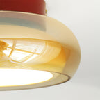 LED Indoor Ceiling Light – Retro Flush Mount Glass Fixture for June