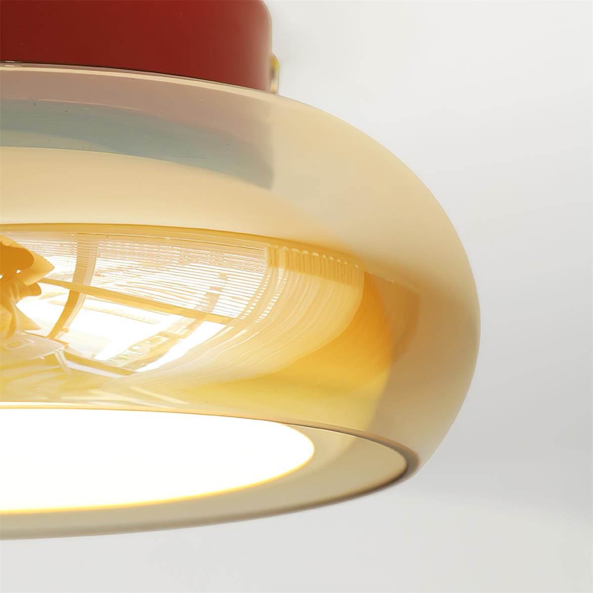 LED Indoor Ceiling Light – Retro Flush Mount Glass Fixture for June