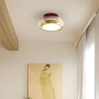 LED Indoor Ceiling Light – Retro Flush Mount Glass Fixture for June