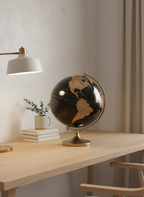 Stylish Desk Globe – Rotating Metal World Map for Contemporary Decor