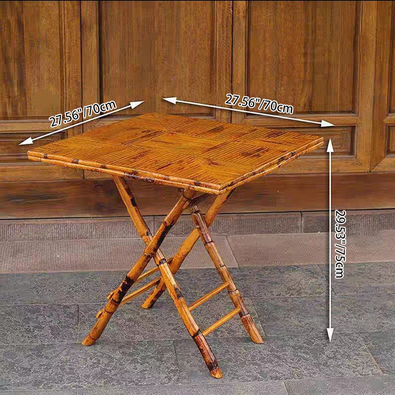 Foldable Round Table for Outdoor Dining | Solid Wood and Bamboo | Ideal for Patios and Gardens