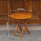 Foldable Round Table for Outdoor Dining | Solid Wood and Bamboo | Ideal for Patios and Gardens