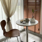 Minimalist Design Round Table for Dining Room and Kitchen - Wood & Steel