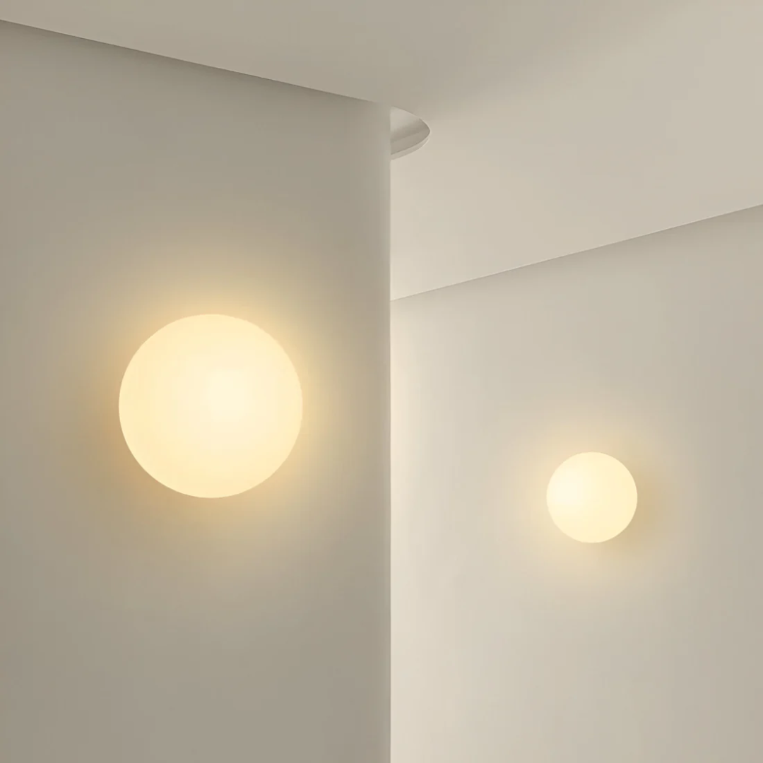 Stylish Wall Lamp with Round Glass and Warm White LED Illumination