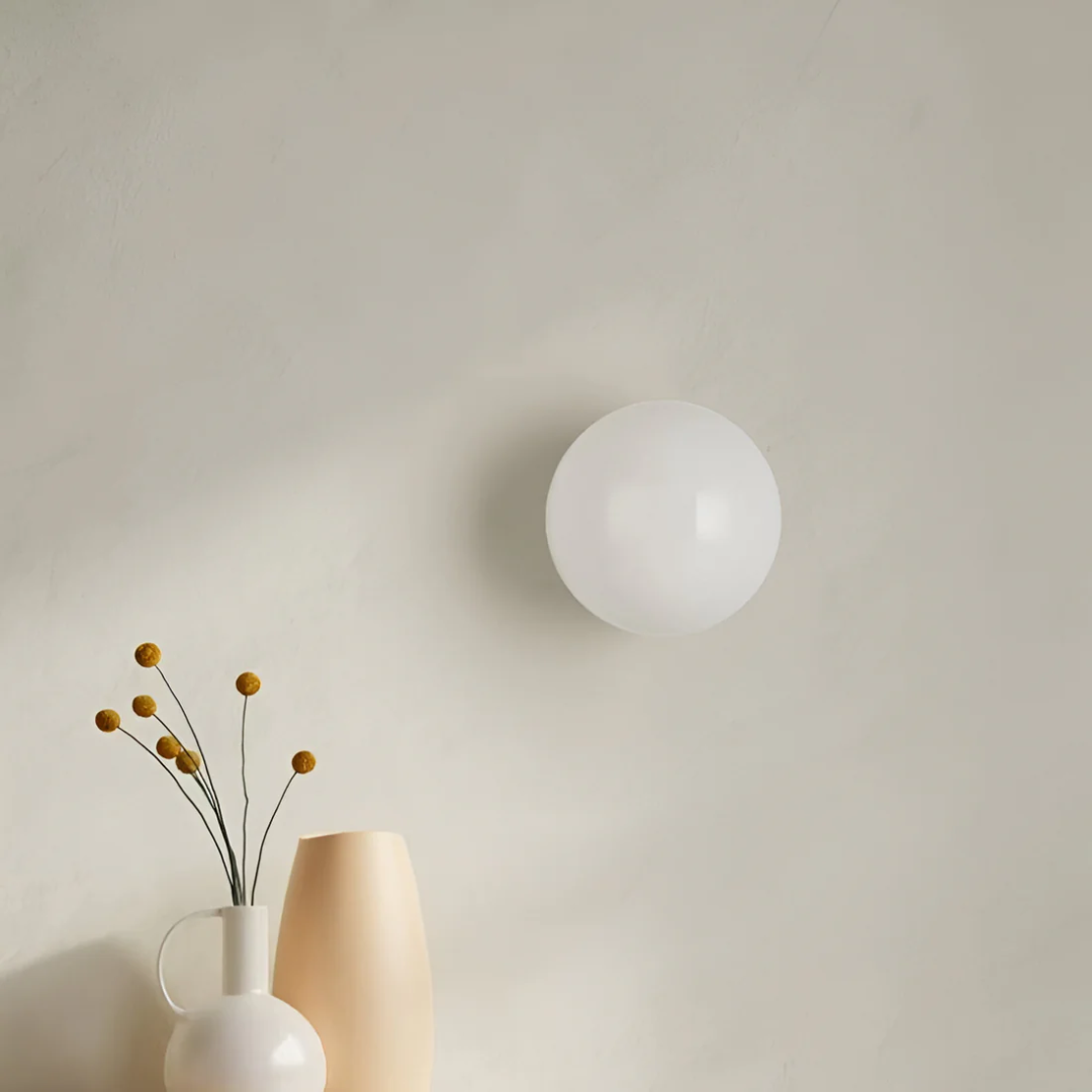 Stylish Wall Lamp with Round Glass and Warm White LED Illumination