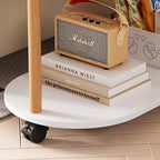 Modern Minimalist End Table in Solid Wood with 3-Tier Storage