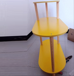 Modern Minimalist End Table in Solid Wood with 3-Tier Storage