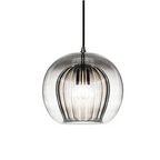 Brass Fitting Round Pendant Light with Glass Shade