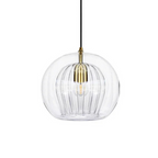 Brass Fitting Round Pendant Light with Glass Shade