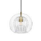 Brass Fitting Round Pendant Light with Glass Shade