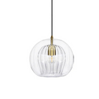 Brass Fitting Round Pendant Light with Glass Shade