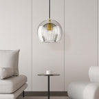 Brass Fitting Round Pendant Light with Glass Shade