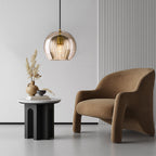 Brass Fitting Round Pendant Light with Glass Shade