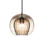 Brass Fitting Round Pendant Light with Glass Shade